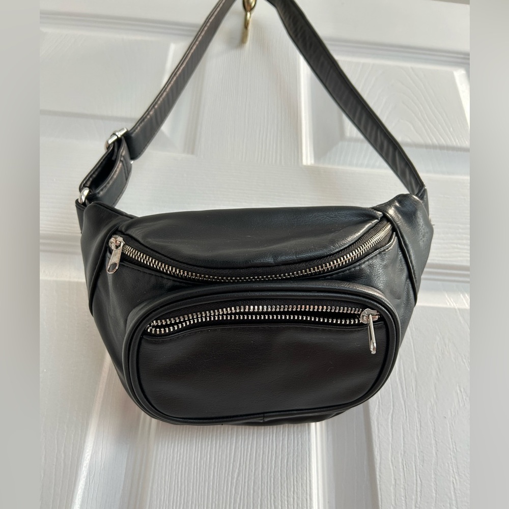 Faux leather adjustable fanny pack